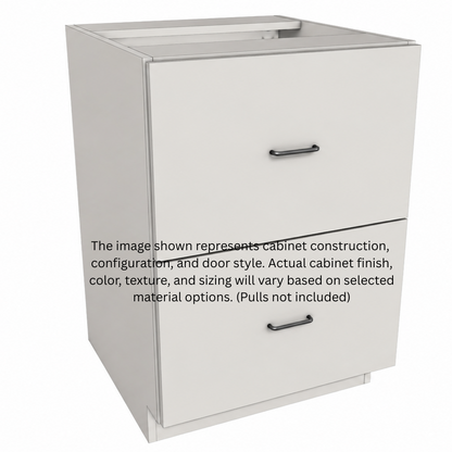 Stock Line 2- Equal Drawer Base Cabinet 9" to 22"