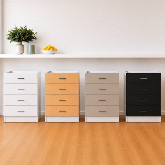 Stock Line 4-Drawer Base Cabinet 23" to 36"