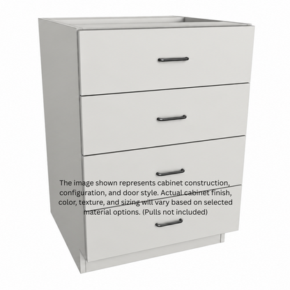 Stock Line 4- Equal Drawer Base Cabinet 9" to 22"