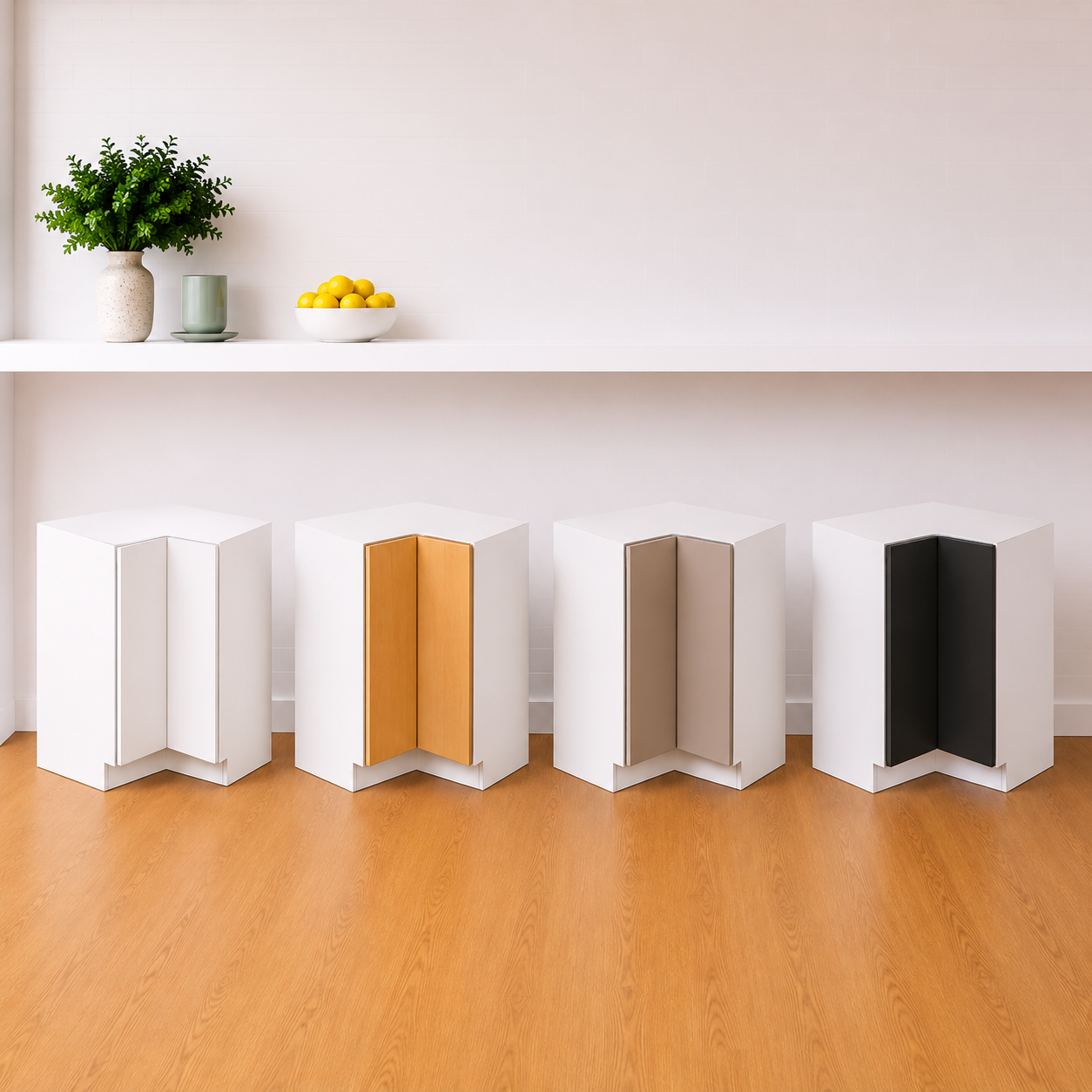 Stock Line 90 degree base corner cabinet